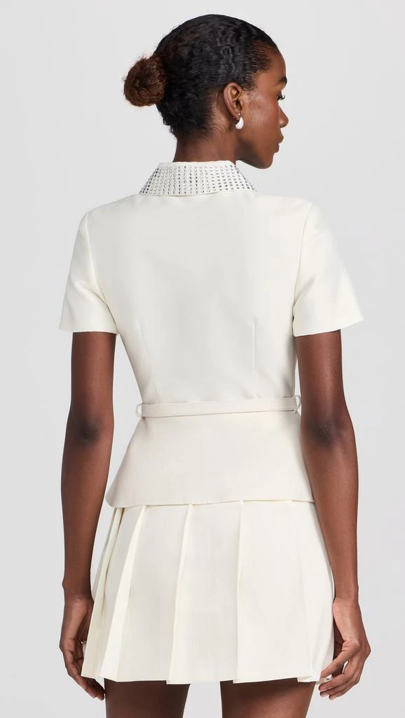 Self Portrait Cream Taffeta Diamante Mini Dress 2