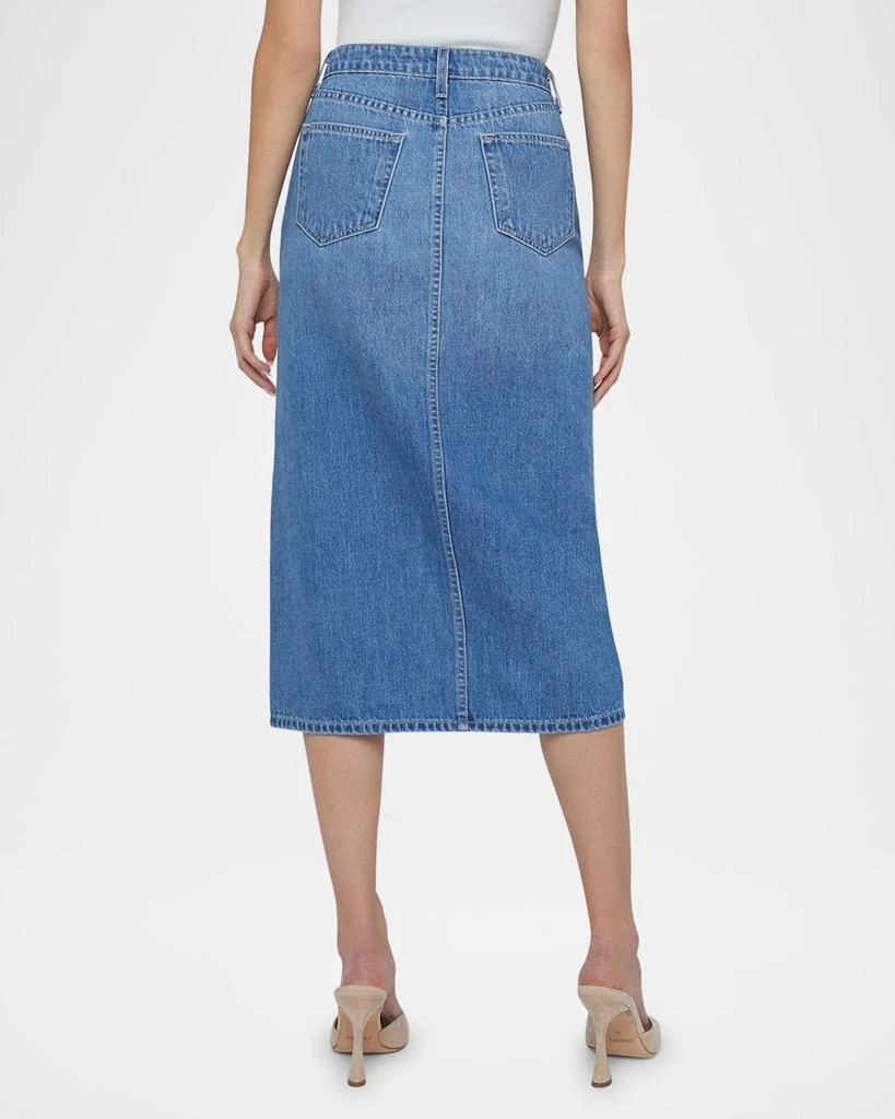 L'Agence Kathleen Button-Front Denim Midi Skirt 3