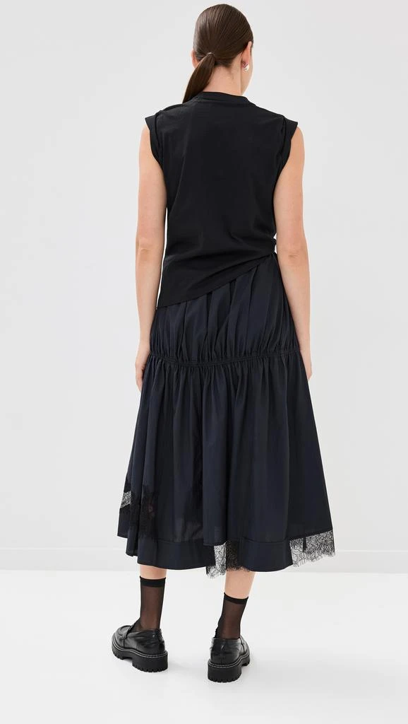 knee length dresses for ladies White Denim Slip Dress with Lace