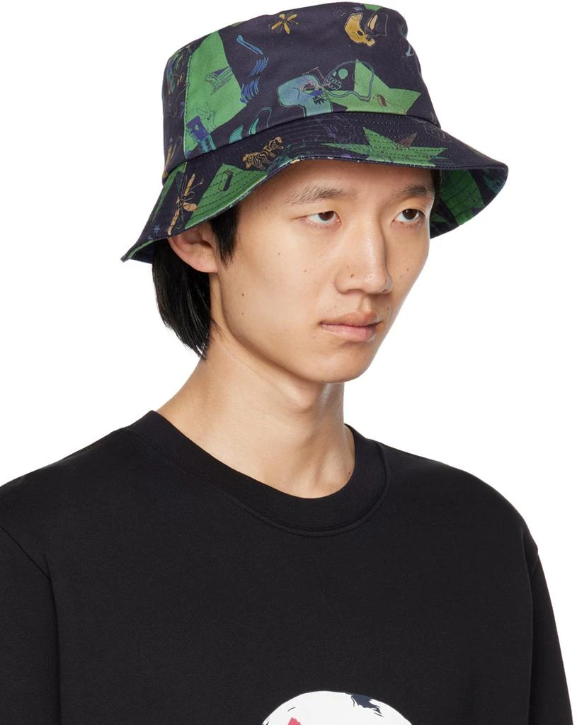 Paul Smith Navy & Green Tattoo Bucket Hat 2