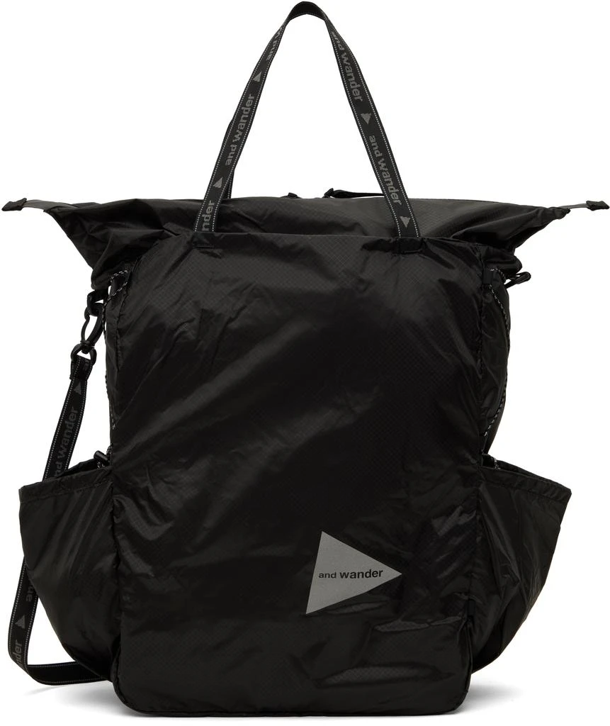And Wander Black Sil Tote 1