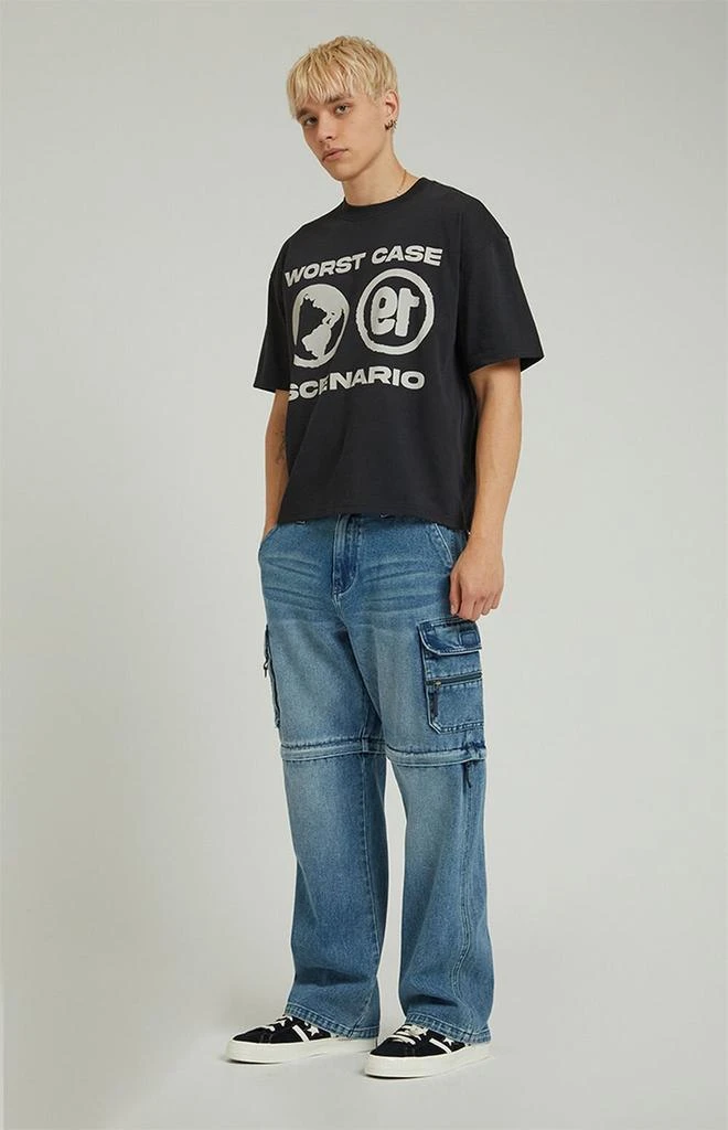 PacSun Dylan Zip Off Cargo Baggy Jeans Medium Blue 1