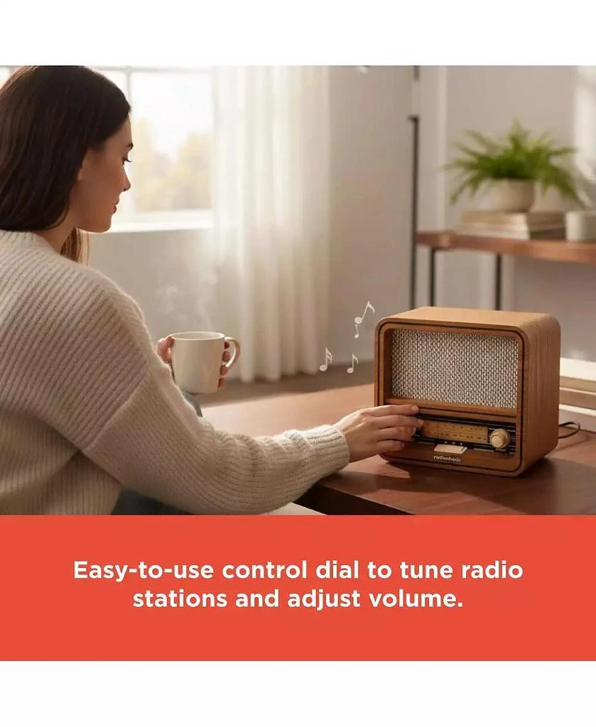 RadioShack Retro AM/FM Radio, Vintage and Classic Wood Style, Bluetooth, Dual 5W Speakers – 4001796 5