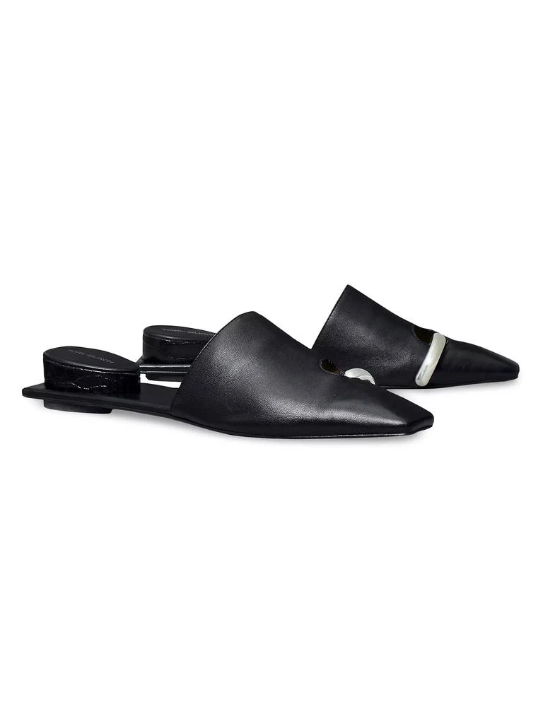 Tory Burch Pierced Leather Mules 1