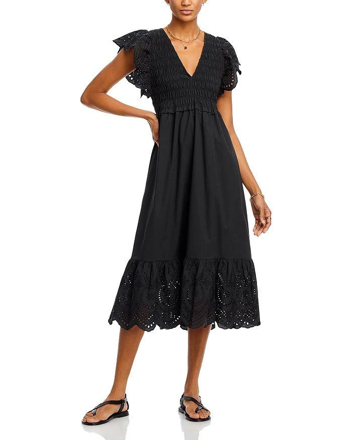 Rails Clementine Eyelet Trim Midi Dress 1