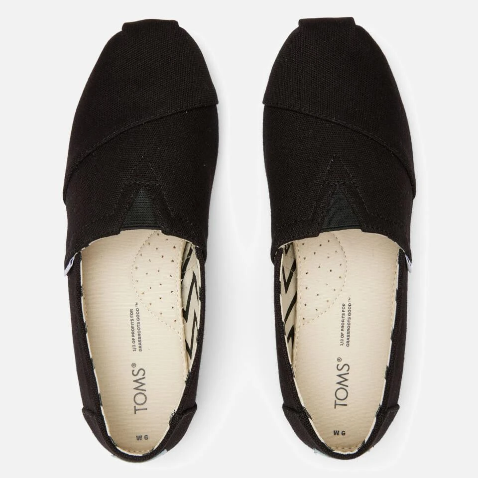 TOMS TOMS WOMEN'S ALPARGATA VEGAN CANVAS PUMPS - BLACK/BLACK 5