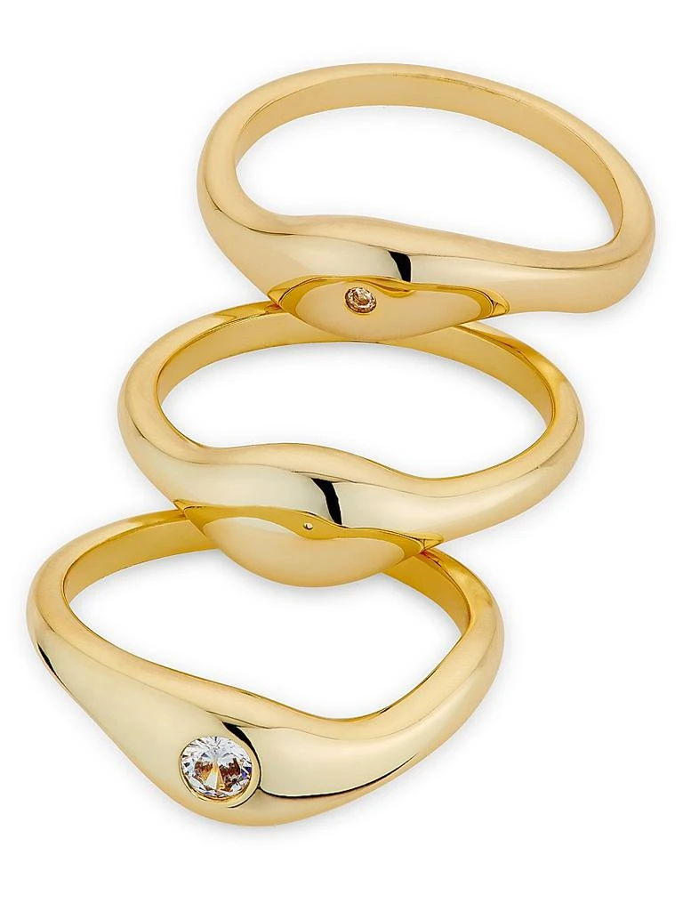 Shashi Delphine 14K-Gold-Plated &amp; Cubic Zirconia Triple-Ring Set 3