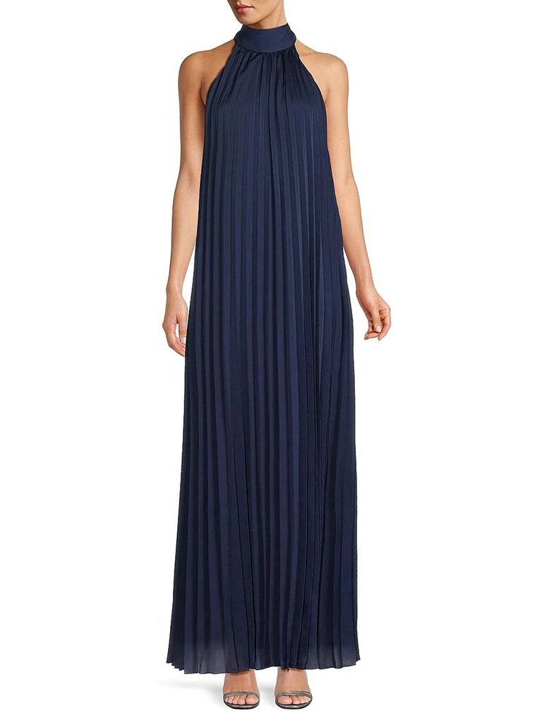 UNGARO Beverly Pleated Halter Maxi Dress - Dresses & Skirts - Free Shipping  - BeyondStyle
