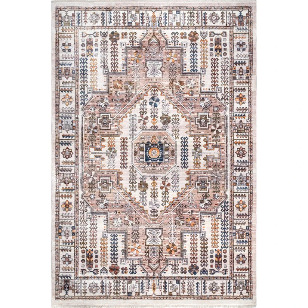 nuLOOM Jocelyn Global Inspired Medallion Fringe Area Rug 2