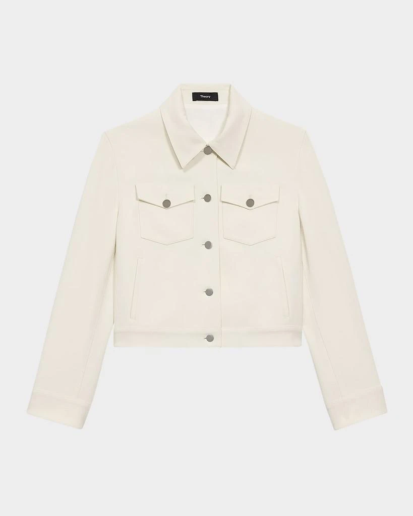 Theory Shrunken Crepe Trucker Jacket 1