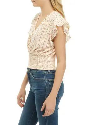 TRUE CRAFT Craft Printed Smocked Flutter Sleeve Top 3