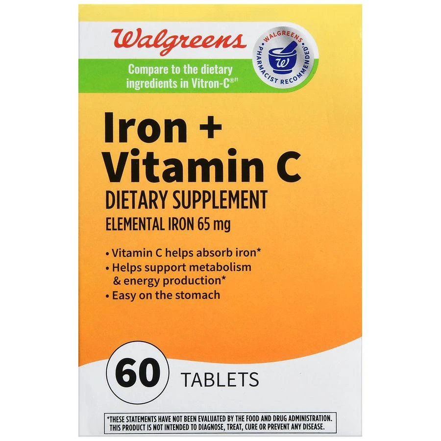 Walgreens Iron 65 mg + Vitamin C Tablets (60 days) 2