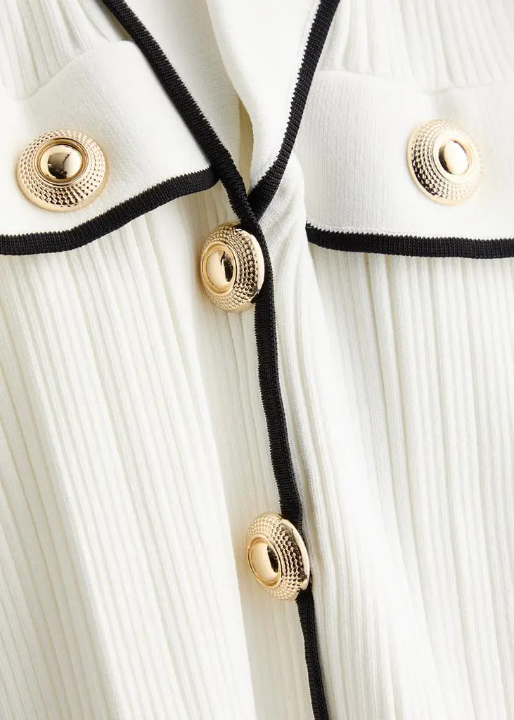 Self Portrait Contrast-trim ribbed-knit mini dress 5