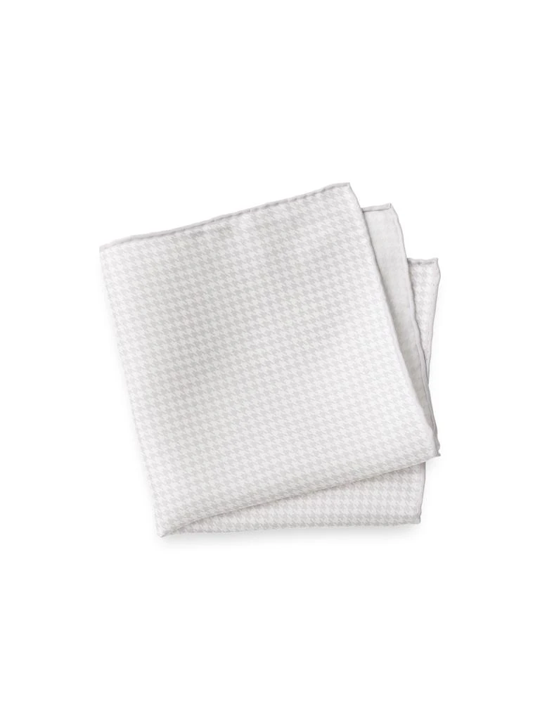 Paul Fredrick Houndstooth Silk Pocket Square 4