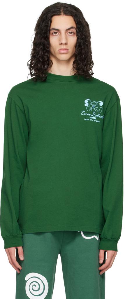 Carne Bollente Green 'The Carne Love Hotel' Long Sleeve T-Shirt