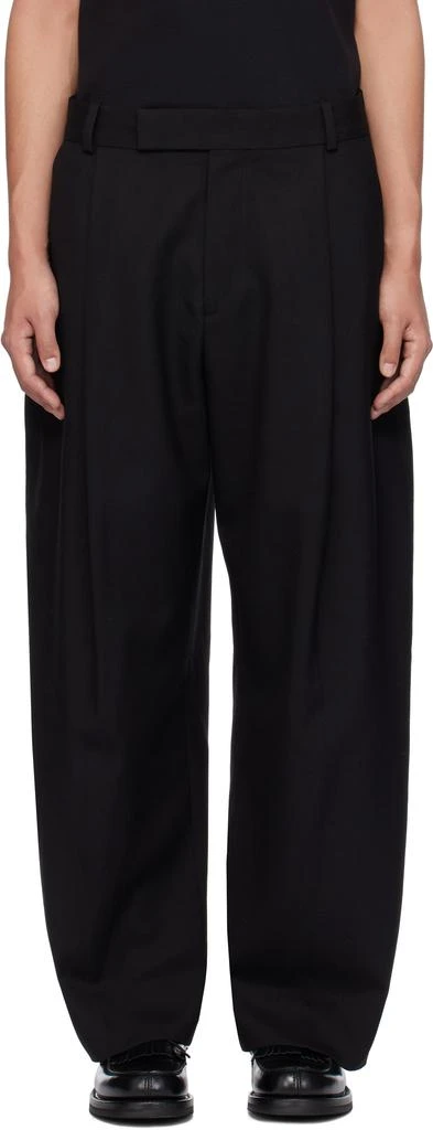 Studio Nicholson Black Pull Wool Trousers 1