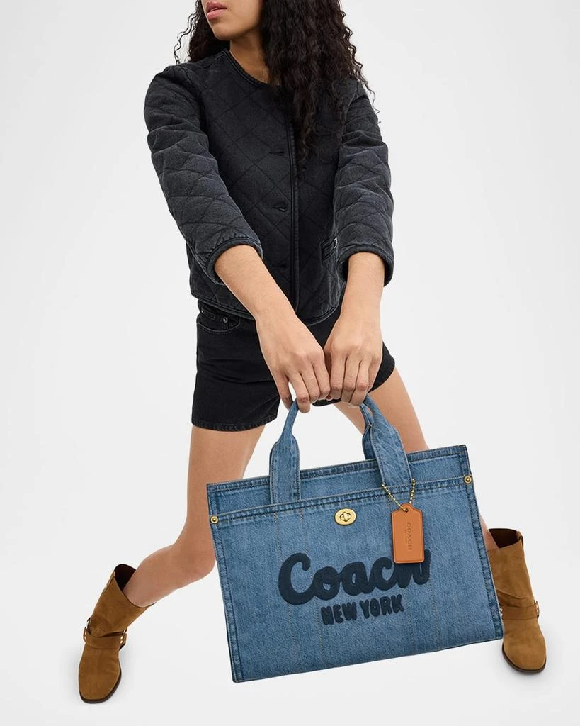 Coach Cargo Denim Box Tote Bag 2