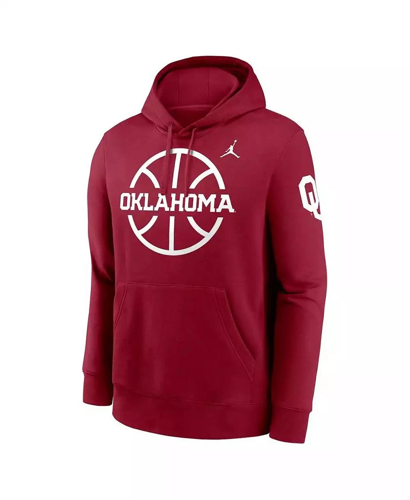 Jordan Men's Crimson Oklahoma Sooners Basketball Icon Club Fleece Pullover Hoodie 3