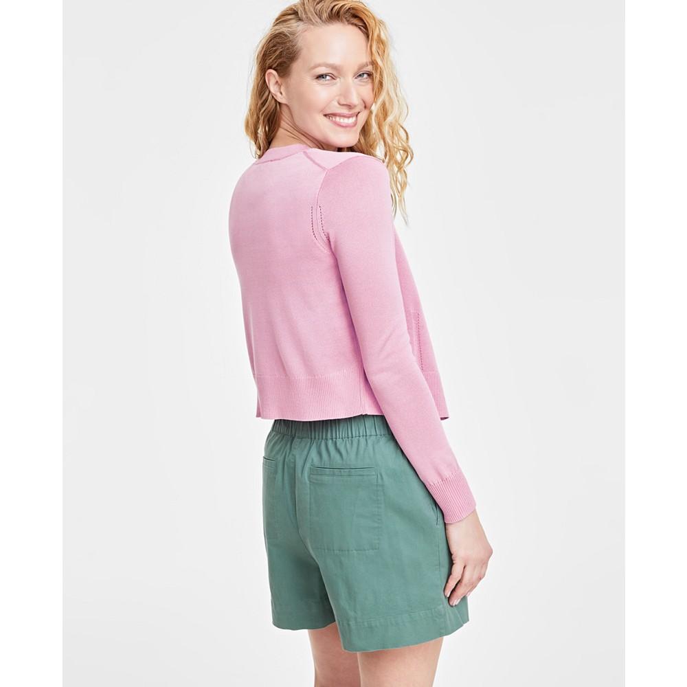 On 34th Women's Solid Crewneck Cardigan, Created for Macy's