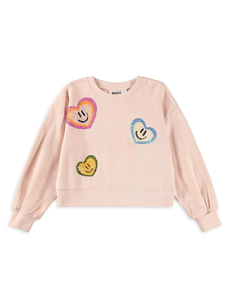 MOLO Little Girl
s
Girl
s Sequined Heart Sweatshirt