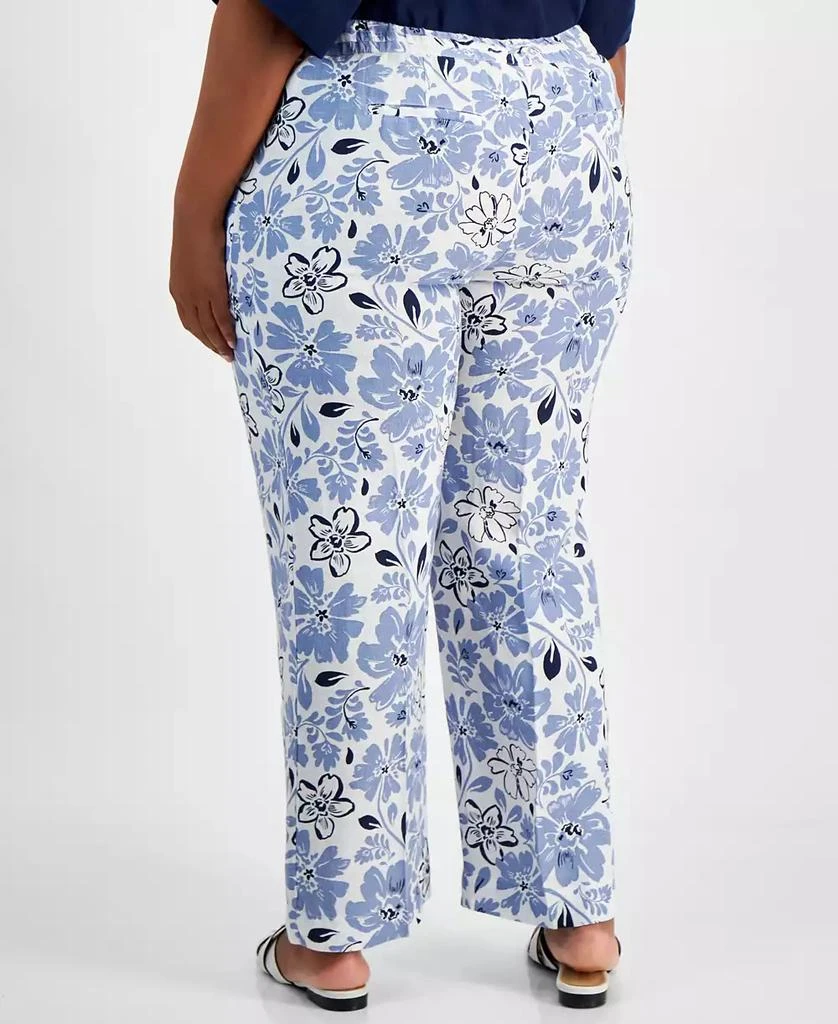 Charter Club Plus Size 100% Linen Floral-Print Pants, Created for Macy's 2