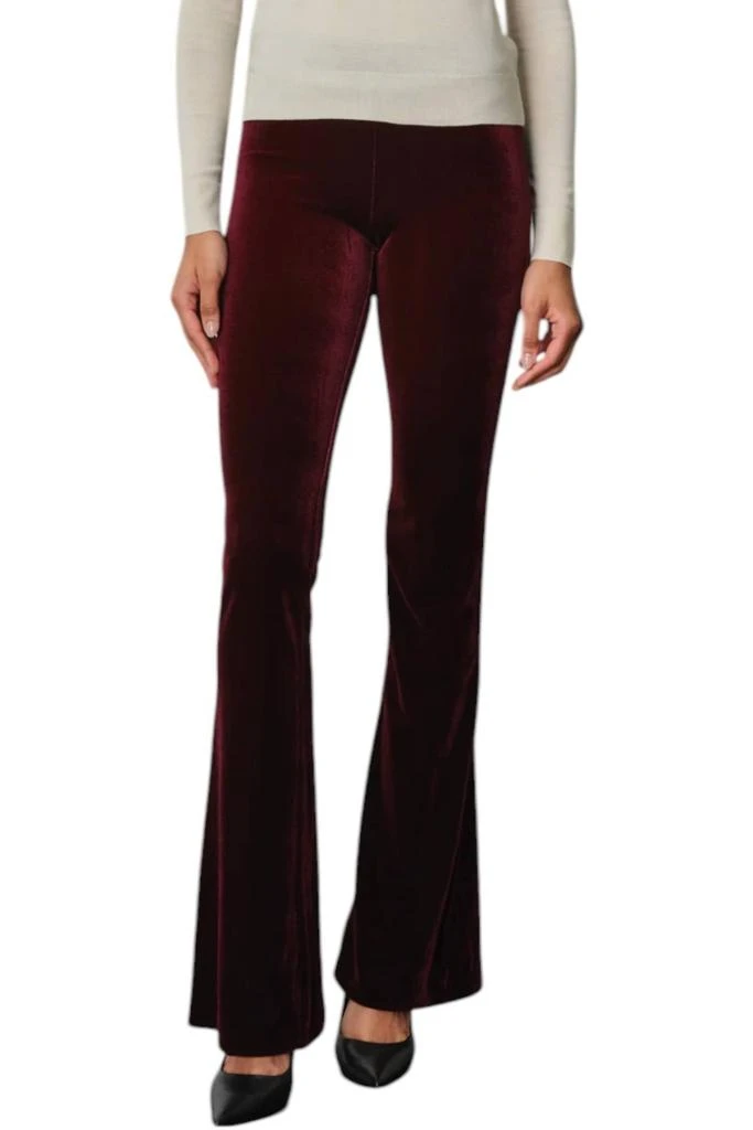 Avenue Montaigne Bellini Velvet Pants In Burgundy 1