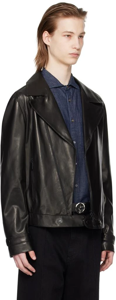 Emporio Armani Black Plongé Leather Jacket 2