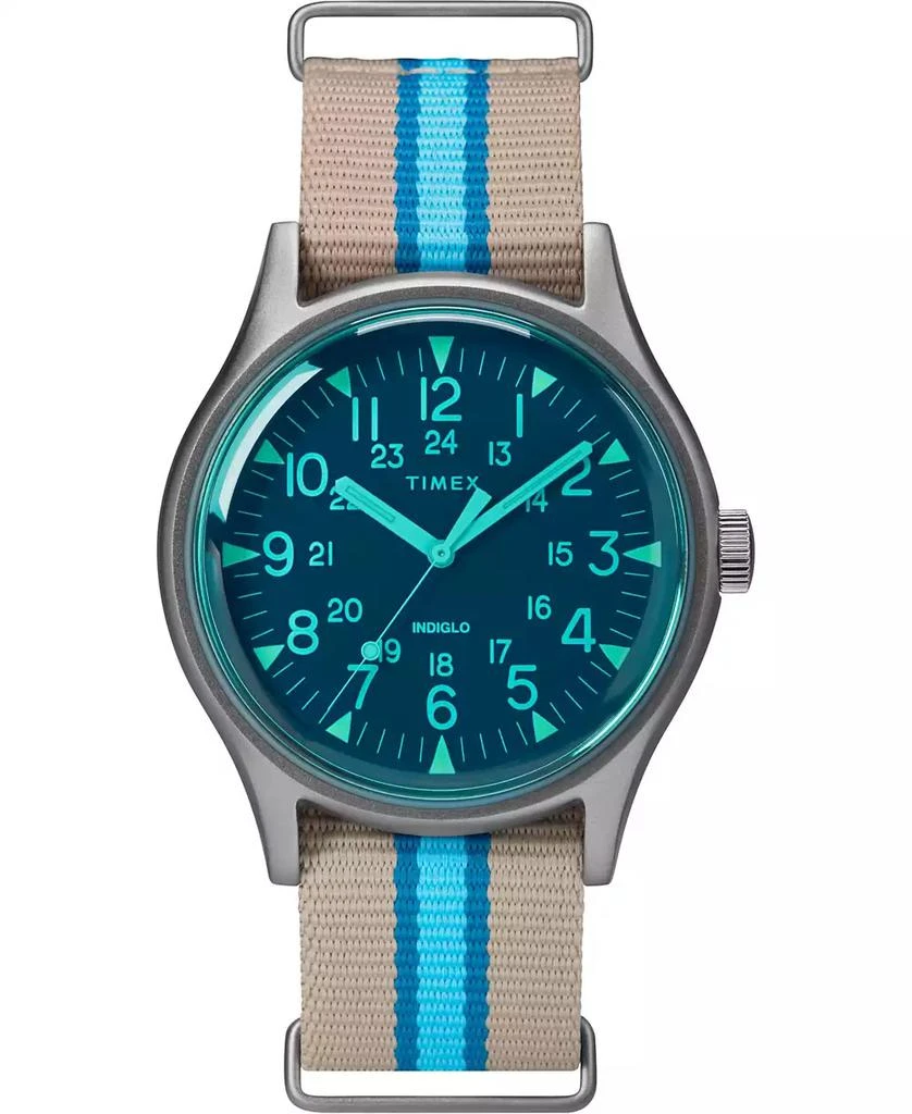 Timex Timex MK1 Aluminum California 40mm Tan with Blue Stripe Fabric Strap Watch 1