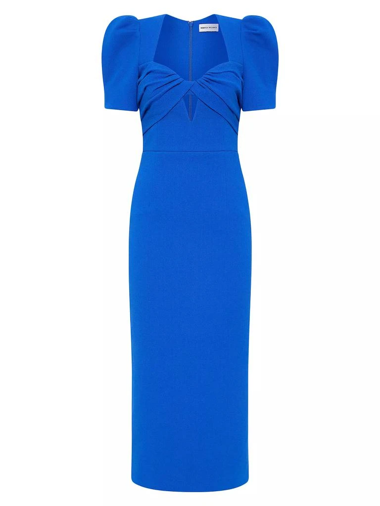 REBECCA VALLANCE Antonella Crepe Short-Sleeve Midi-Dress 1