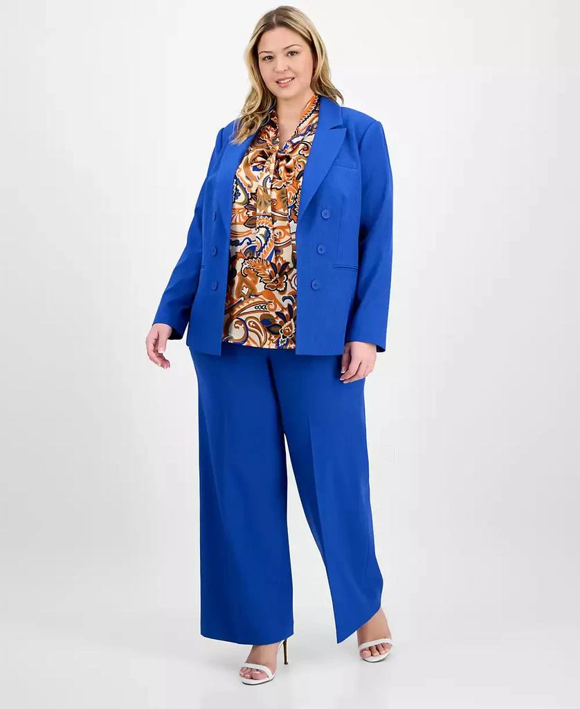 Tahari Plus Size Faux Double-Breasted Boyfriend Blazer 2