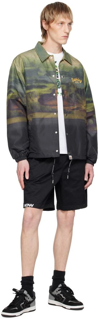 AAPE by A Bathing Ape Black Embroidered Shorts 4