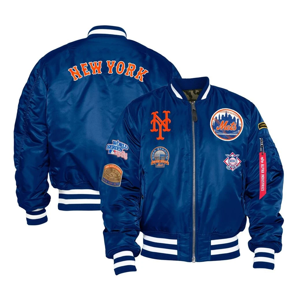 New Era x Alpha Industries New Era x Alpha Industries Mets Reversible Full-Zip Bomber Jacket - Men's 1