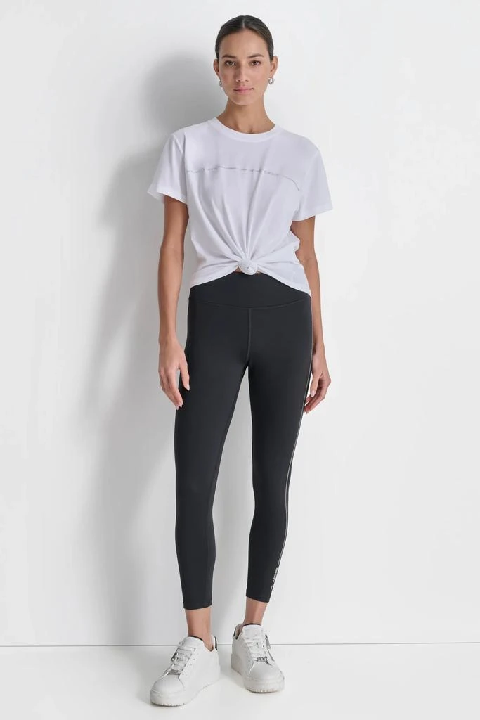 DKNY HIGH WAIST 7/8 RHINESTONE STRIPE LOGO LEGGINGS 3