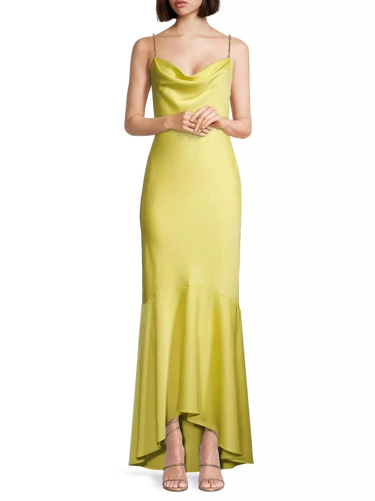 Liv Foster High-Low Satin Gown 2