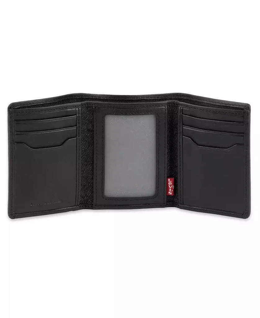 Levi's Men's RFID Genuine Leather Trifold Wallet with Hidden Zipper Pocket 3