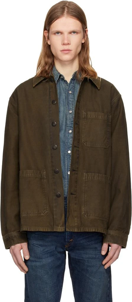 RRL Brown Reverse-Sateen Overshirt