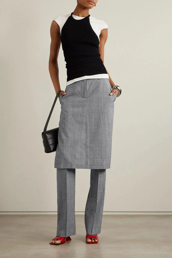 COPERNI Layered Prince of Wales checked wool straight-leg pants 2