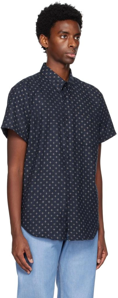 Naked & Famous Denim Navy Printed Shirt 2