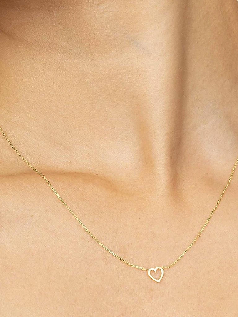 Oradina 14K Yellow Gold Open Your Heart Pendant Necklace 3