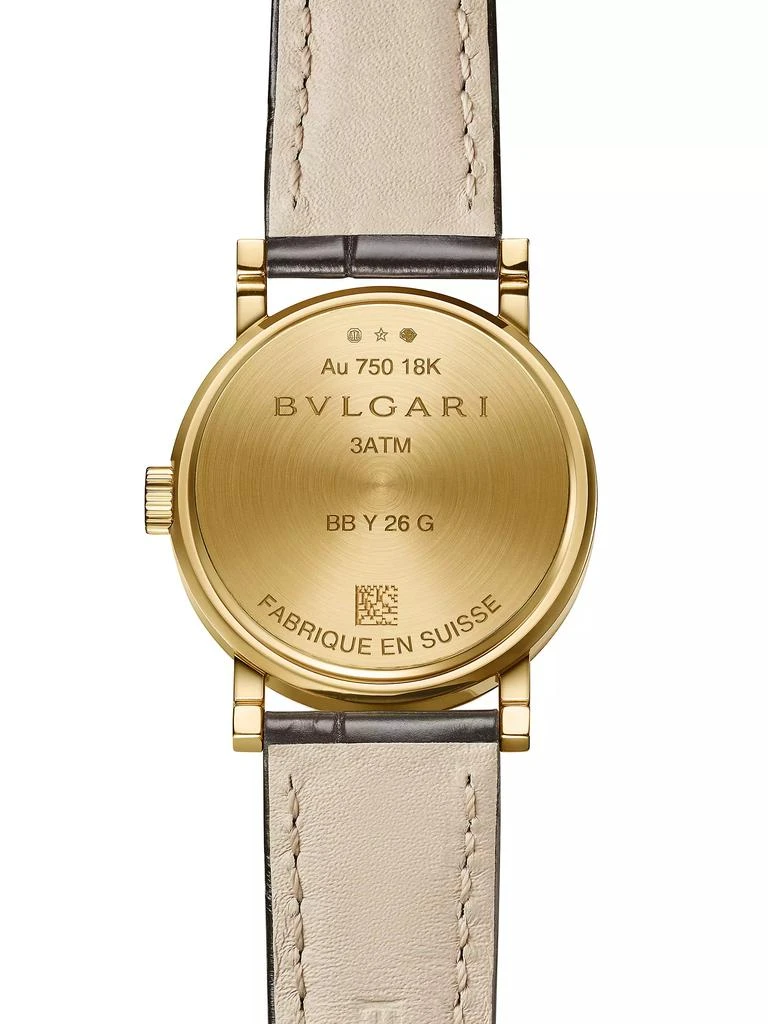 BVLGARI BVLGARI BVLGARI 18K Yellow Gold & Leather Strap Watch/26MM 5