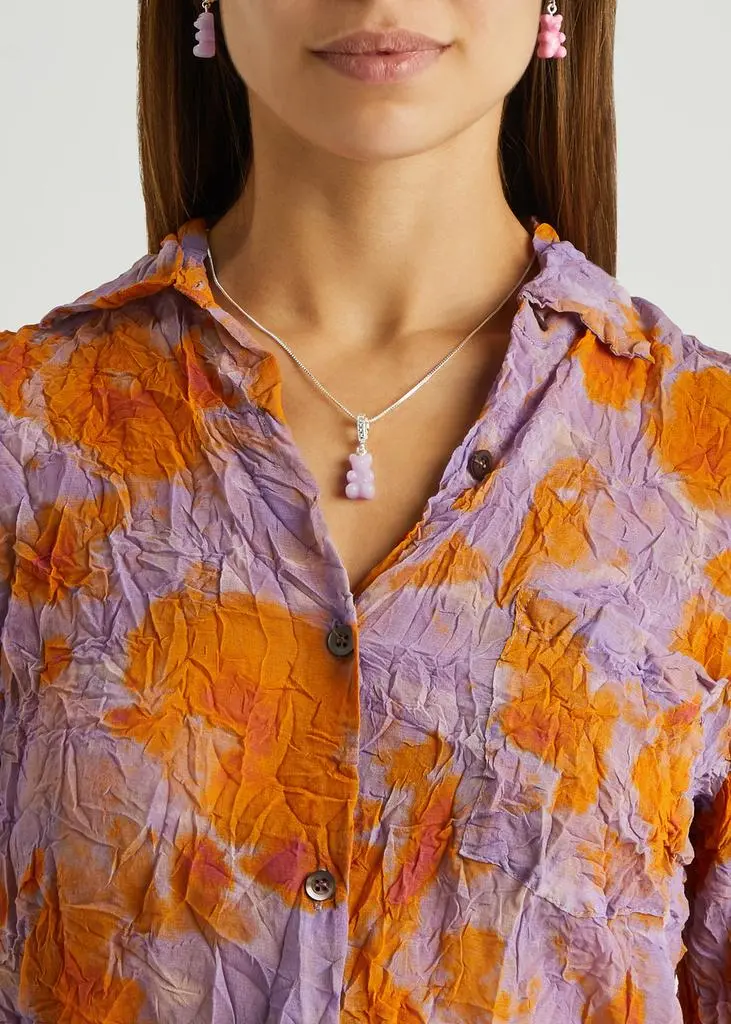 Crystal Haze Nostalgia Bear silver-plated necklace  2