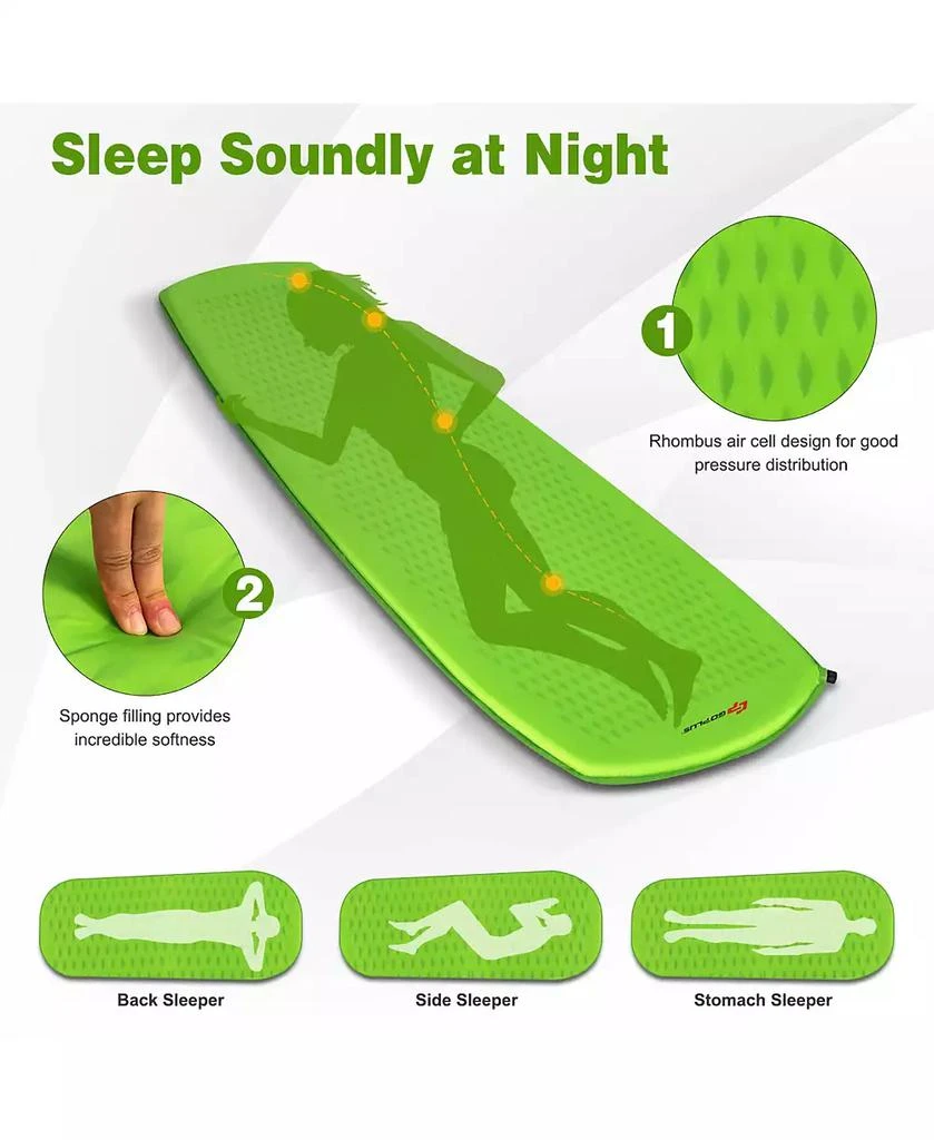Costway Inflatable Sleeping Pad, Self Inflating Camping Mattress 6