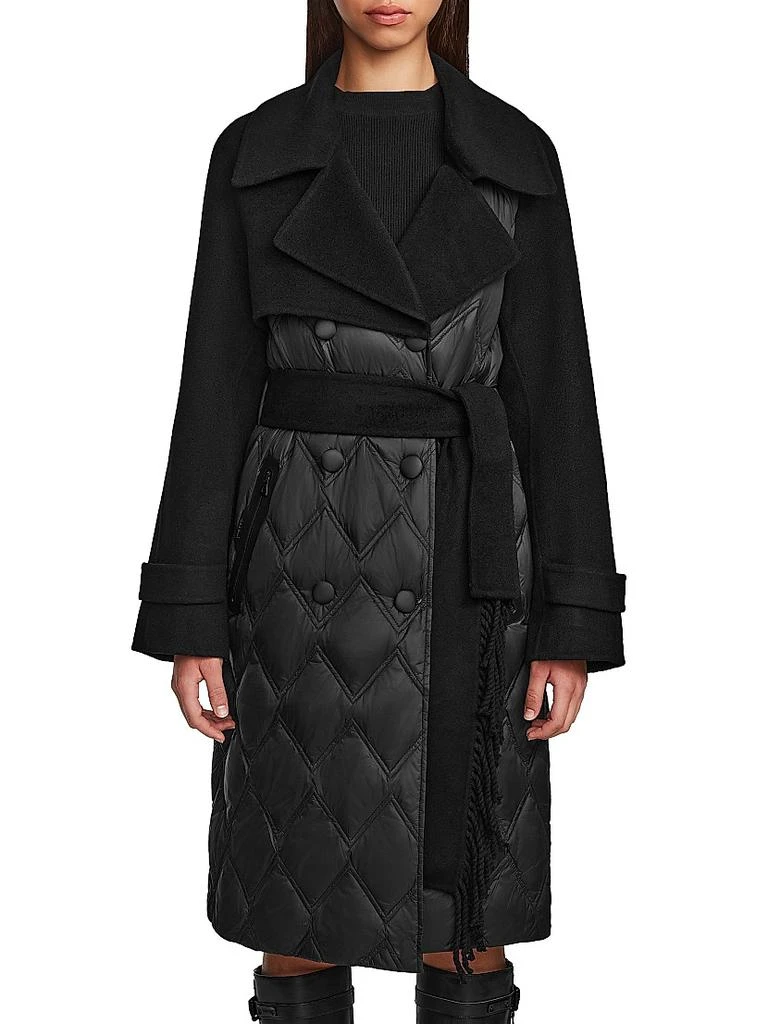 RUDSAK Zoe Quilted Double-Breasted Trench Coat 3