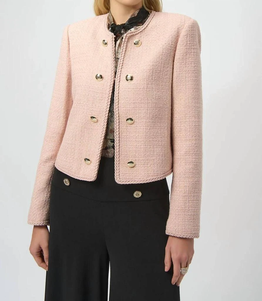 JOSEPH RIBKOFF Joseph Ribkoff - Long Sleeves Bouclé Collarless Blazer 2
