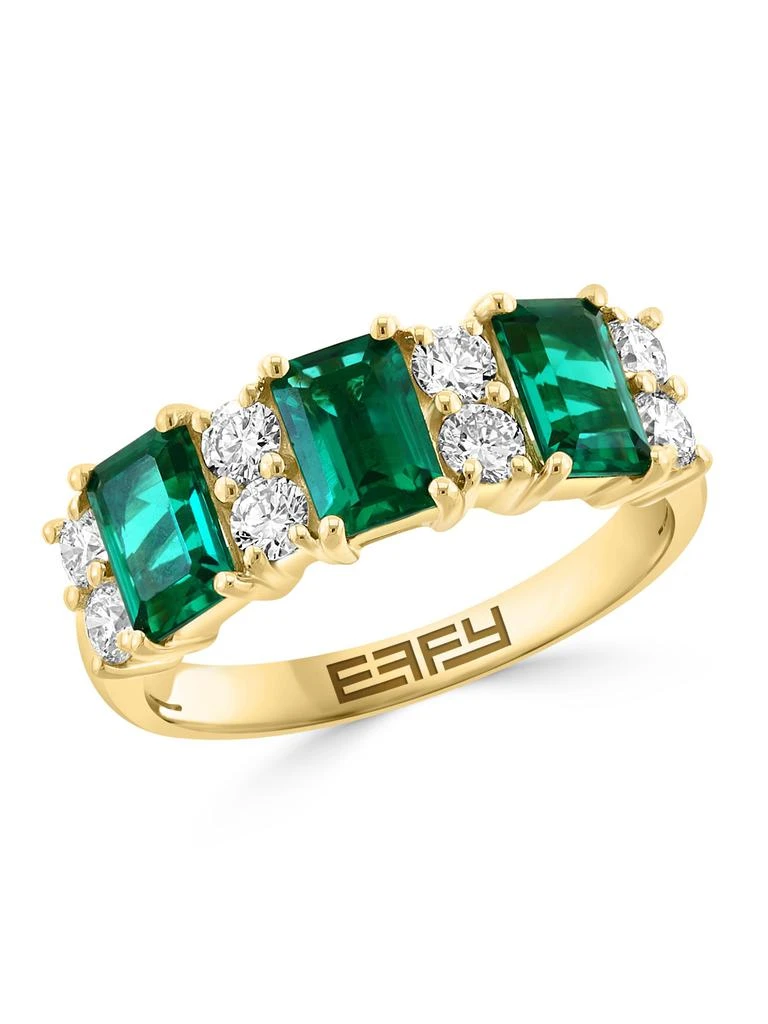 Effy EFFY 14K Yellow Gold Lab-Grown Emerald
0.51 TCW Lab-Grown Diamond Ring