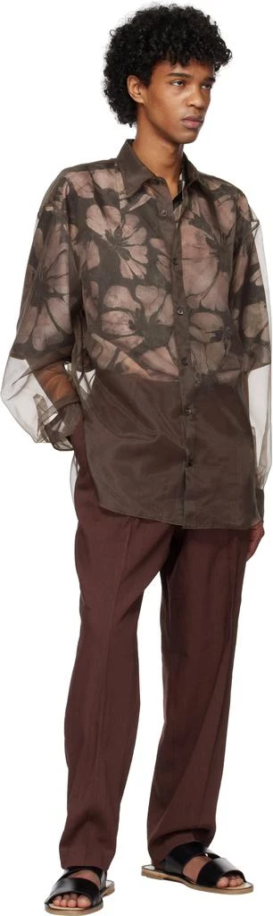 Dries Van Noten Brown Organza Shirt 4