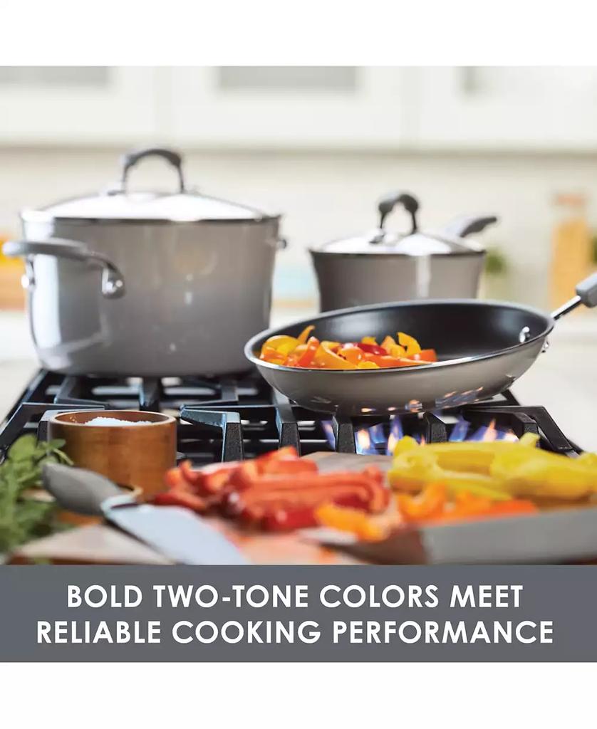 Rachael Ray Classic Brights Hard Enamel Aluminum Nonstick Cookware Set, 14-Piece