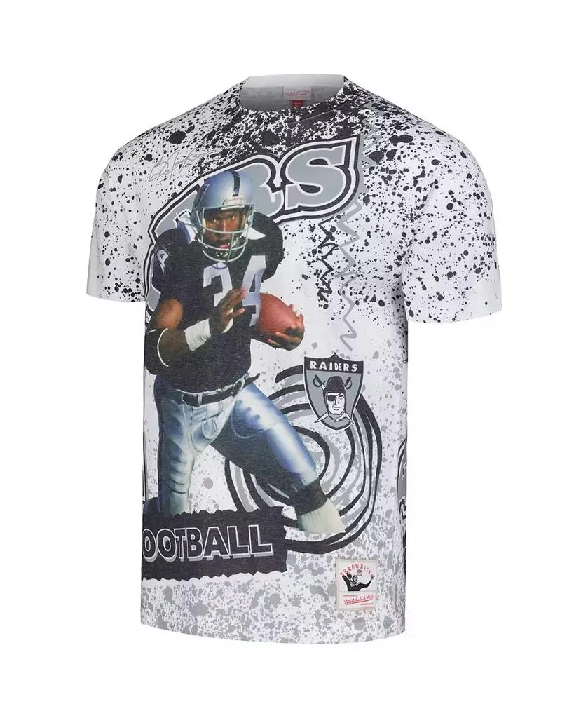 Mitchell & Ness Men's Bo Jackson White Las Vegas Raiders Retired Player Name and Number Burst T-shirt 2