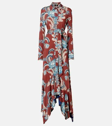 ETRO Floral asymmetric shirt dress 1