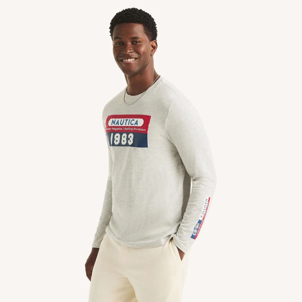Nautica Mens 1983 Graphic Long-Sleeve T-Shirt